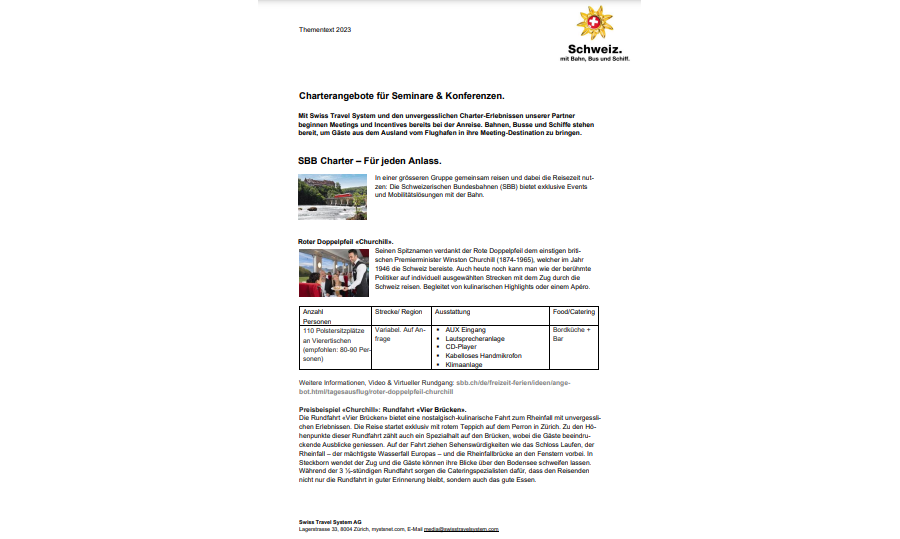 Thementext: Charterangebote für Seminare & Konferenzen