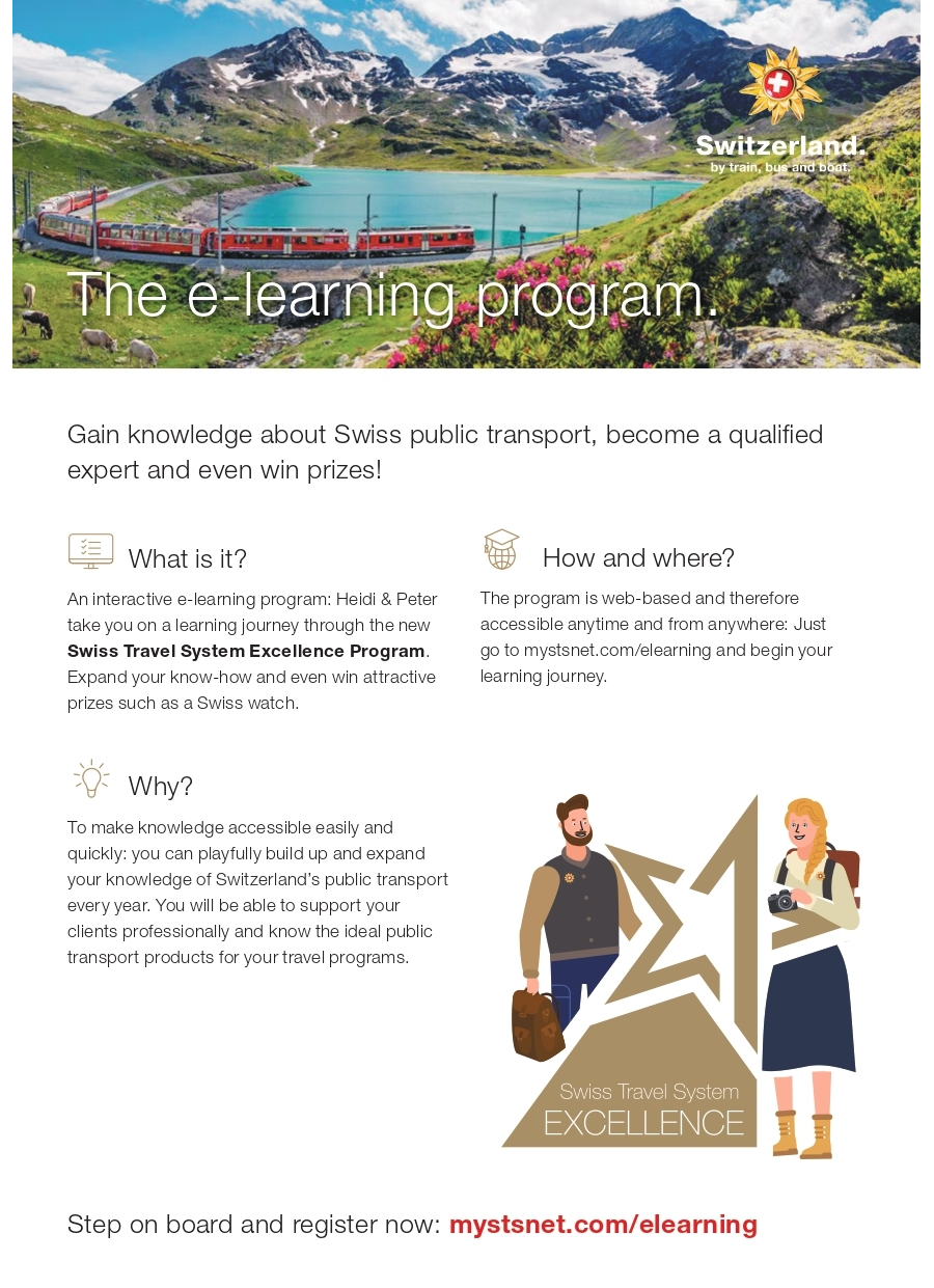 Flyer: Swiss Travel System Excellence Program