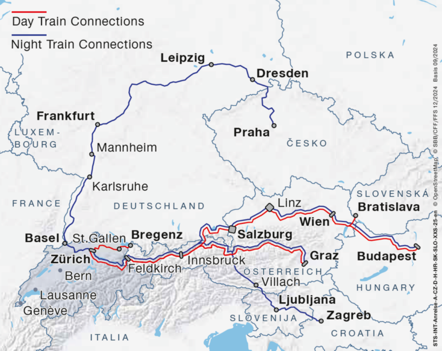 Map: Arrival from Austria