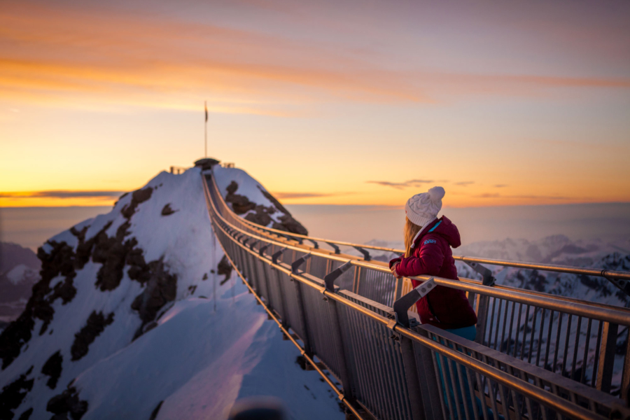 Image: Couple on the Peak Walk by Tissot (Glacier 3000)