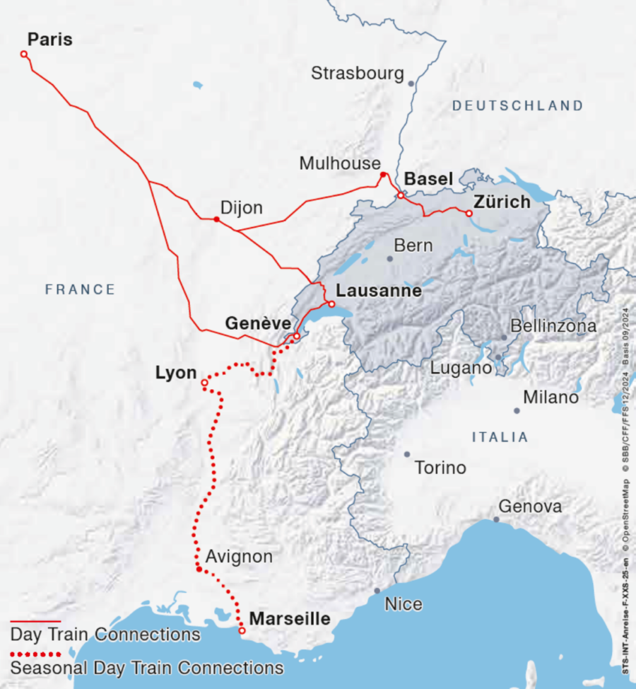 Map: Arrival from France