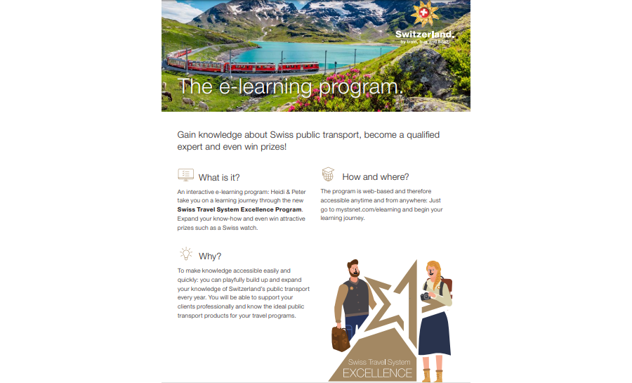 Flyer: Swiss Travel System Excellence Program