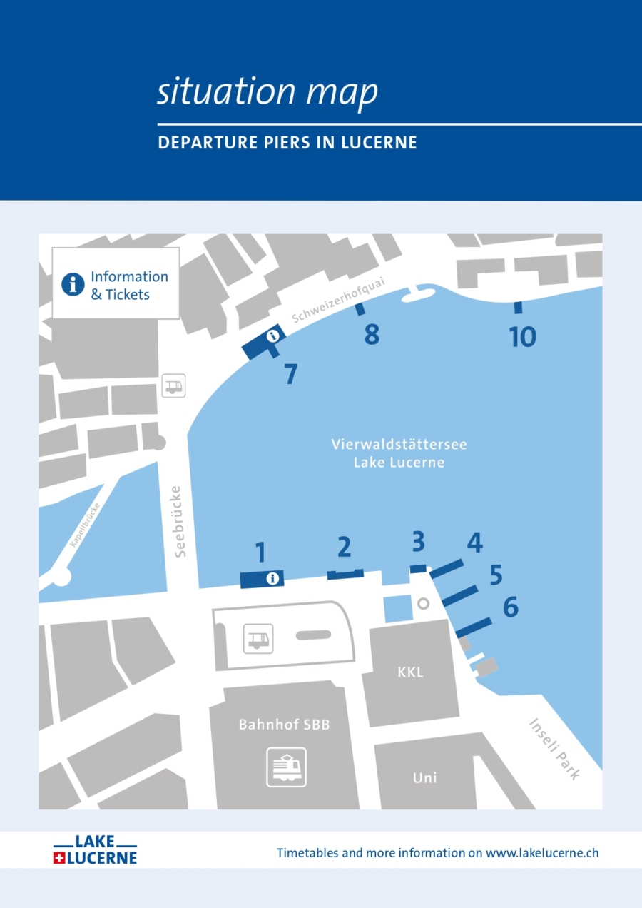 Map: Departure Piers in Lucerne